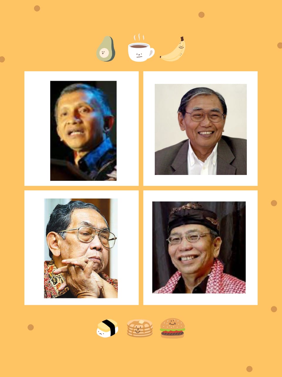 Mas Amin, Cak Nur, Gus Dur, dan Kang Jalal.